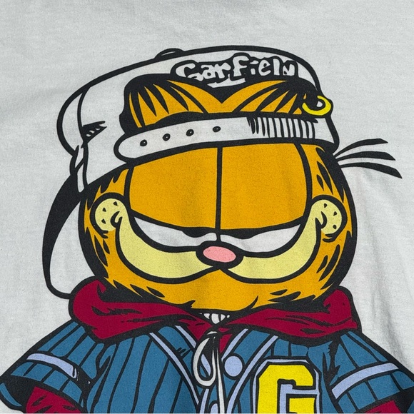 Garfield Hip-Hop Graphic Tee XL Front & Back Print 2025 Viacom White NWOT - Picture 5 of 8